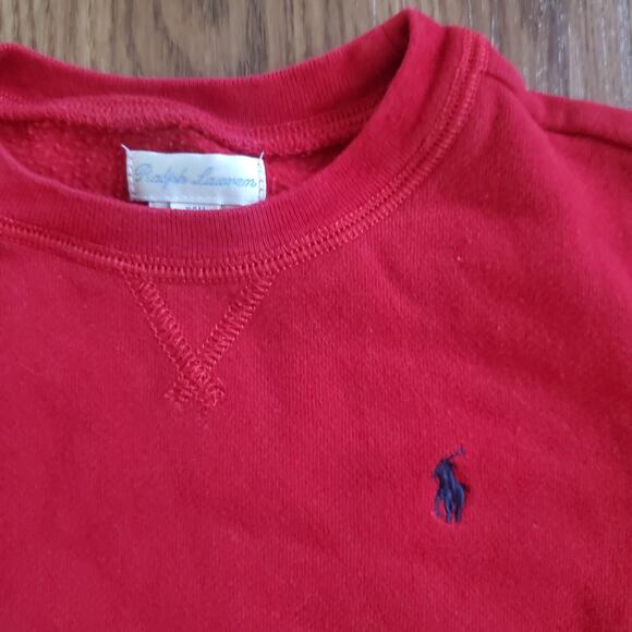 Polo by Ralph Lauren Red Sweatshirt with Blue Logo 24M - Picture 2 of 3